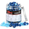 Nilight 120PCS/60 Pairs Blue T-Tap Quick Splice Disconnect Wire Terminals - size: 120Pcs 16-14AWG