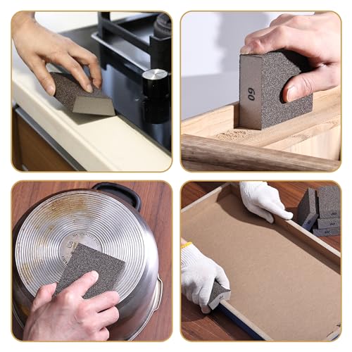 Bates- Sanding Sponge, 8 pcs, 60 Grit, Washable and Reusable, Sandpaper Block, Sanding Blocks for Wood, Sanding Pad, Drywall Sanding Block, Drywall Sanding Sponge - size: 8 Pack, 60 Grit