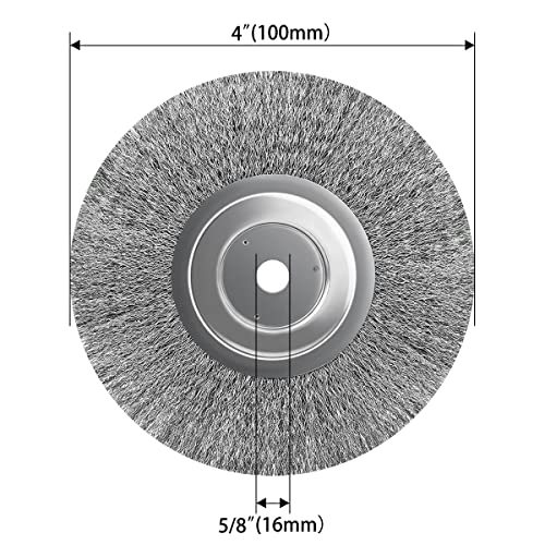 5Pcs 4 Inch Stainless Steel Wire Crimped Wheel Brush with 5/8" Bore for Angle Grinder Derusting Cleaning and Surface Polishing - size: 4"100mm 5Pcs