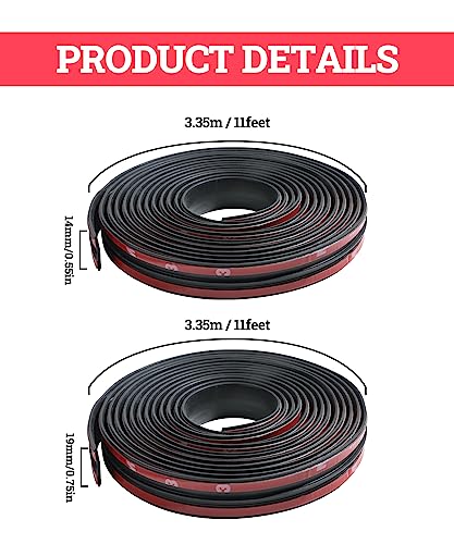 Zlirfy 22Ft Car Windshield Rubber Seal,Car Windshield Seal Strip,T Shape Automotive Weather Stripping for Front Rear Windshield,Automotive Door Sealing Strip Sunroof Seal