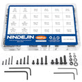 NINDEJIN 580pcs M2 M3 M4 M5 Hex Socket Cap Screws Set, 8 12 16 20mm Screw Bolts and Nuts Assortment Kit, 304 Stainless Steel Metric Hex Socket Screws and Nuts and Flat Wahser Set, Fully Machine Thread - size: 580Pcs M2-M5 8mm-20mm