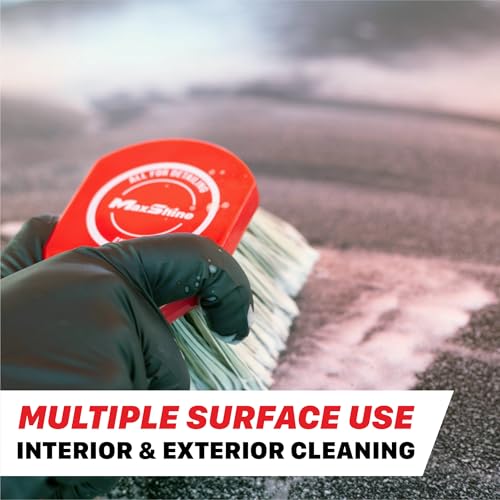 Maxshine Universal Wheel & Body Cleaning Brush – Medium-Duty Car Detailing Brush with Strong High-Density Bristles – Ideal for Wheels, Tires, Engines & Exterior Surfaces – Auto Detailing Accessory - color: Medium-duty