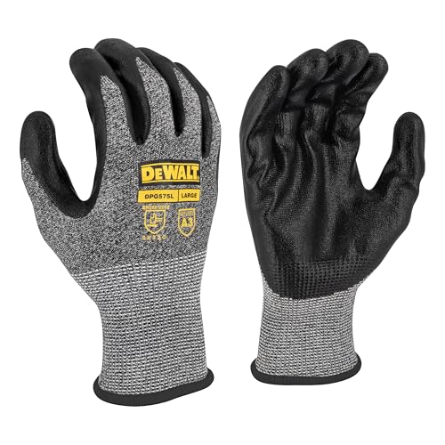 DEWALT DPG575 Foam Nitrile A3 Cut Resistant Glove for Outdoor Work, Construction and General Purpose - Size XS - size: X-Small