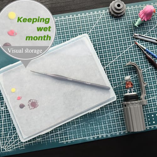 Stay Wet Palette for Acrylic Painting, Wet Pallets for Painting Miniatures Include Wet Pallete Tray, 2 Pcs Sponges and 100 Pcs Hydro Paper to Keep Paint Stay Wet - color: Regular Version
