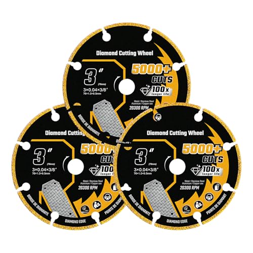 3 Inch Cut Off Wheel Diamond Cutting Wheel for Metal 3/8" Arbor - style: 3"x3/8in.