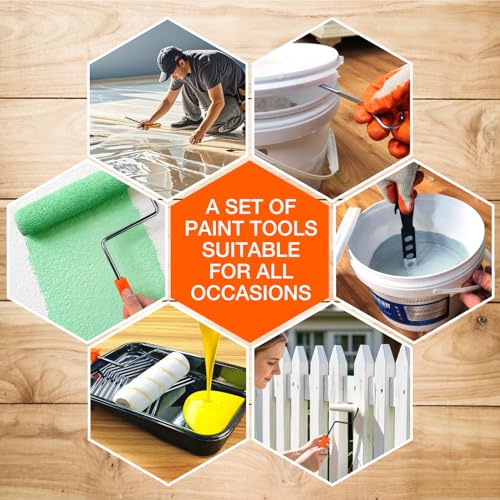 18 Pcs Paint Roller Kit - 9" & 4" Paint Roller with Paint Tray - color: 18 Pack, 9" & 4" roller