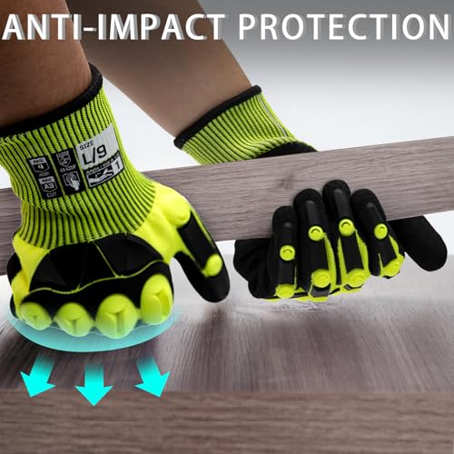 Safety Work Gloves, Level 2 Puncture Resistant, A3 Cut Resistant Gloves, Level 4 Abrasion Impact Gloves Mechanic - size: Small