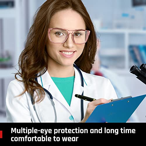 Safety Glasses Anti-Fog Eye Protection Blue Light Blocking Glasses for Women Men - color: Pink
