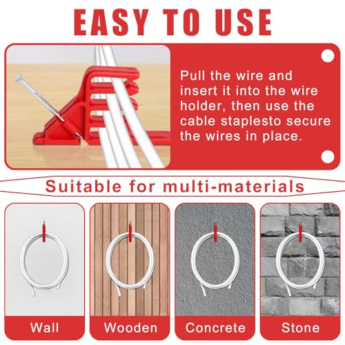 200 Pack Cable Stackers with Steel Nails, Multi-Cable Electrical Wire Clips