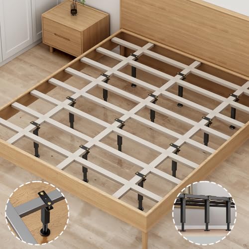NESAPTO 4PCS Adjustable Height Bed Support Legs, 7.3-11 in Metal Bed Risers - size: 7.3"-11" (4pcs)