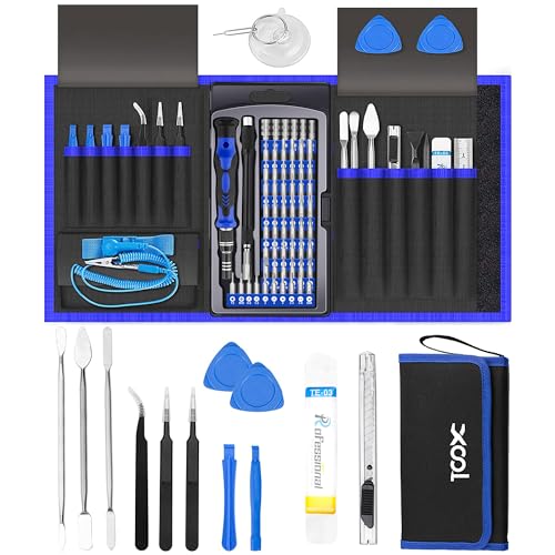 XOOL 82 in 1 Precision Screwdriver Set, Magnetic Electronics Repair Tool Kit with Flexible Shaft and Extension Rod, Compatible for PC, Laptop, iPhone, PS4, PS5, Xbox, Camera, Computer, Tablet - size: 82 in 1