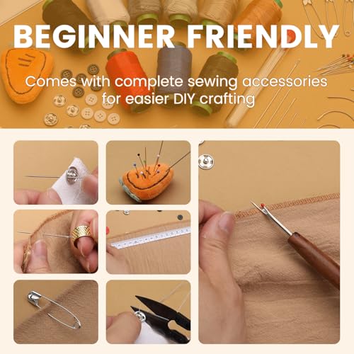TLKKUE Sewing Kit, Travel Sewing Kit with Upholstery Threads and Needles - color: 9 Colors Thread