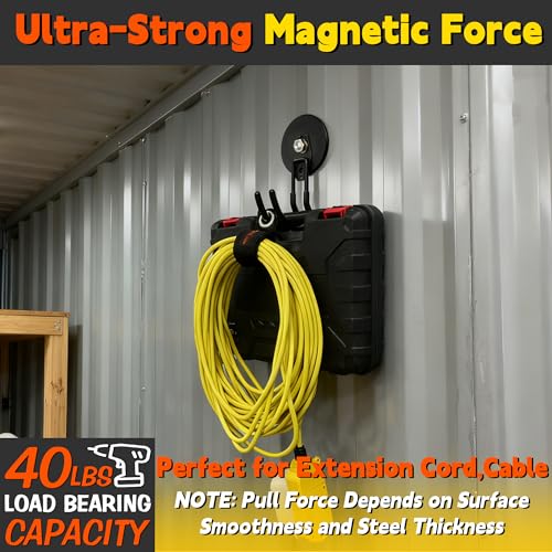 ULIBERMAGNET Upgraded Extra Large Magnetic Hooks,2 Pack Heavy Duty Ultimate Magnetic Hooks for Metal Cabinet,Pegboard,Garage Shelve,Tool Shed,RV,Shipping Containers (Black/3.46inch) - style: Upgraded Black Large J Ultra-Strong Hooks