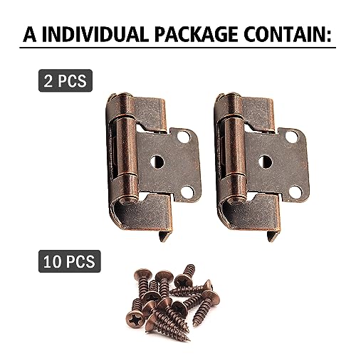 8 Pack (4 Pairs) 1/2 Inch Overlay Partial Wrap Hinges Oil Rubbed Bronze - color: Oil Rubbed Bronze, size: 8 Pack (4 Pairs)