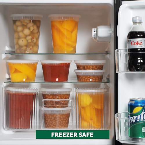 Freshware Food Storage Containers [36 Set] 16 oz Plastic Deli Containers with Lids, Slime, Soup, Meal Prep Containers | BPA Free | Stackable | Leakproof | Microwave/Dishwasher/Freezer Safe - color: Clear, size: 16 oz - 36 Sets