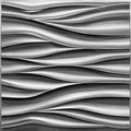 STICKGOO Wave 3D Wall Panels, Brushed Silver, 19.7''x19.7'', Pack of 12 - color: Deep Brushed Silver