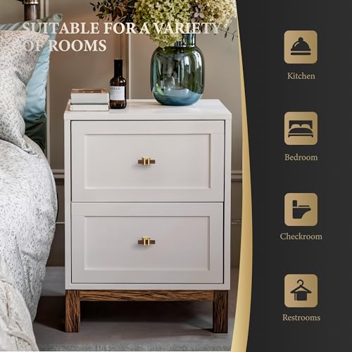 Haliwu 10 Pack Wood Grain & Gold Cabinet Knobs T-bar Square Drawer Knobs - color: Walnut Wood Grain& Matte Gold, size: T-bar knob