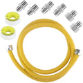 72" Dryer Gas Line Hose/Flexible Gas Line Kit with Connector1/2"MIP 3/4"FIP 3/4"MIP,5/8" OD Gas Range Connector Kit for Gas Stove,Dryer,Water Heater-by MIFLUS - size: 72in