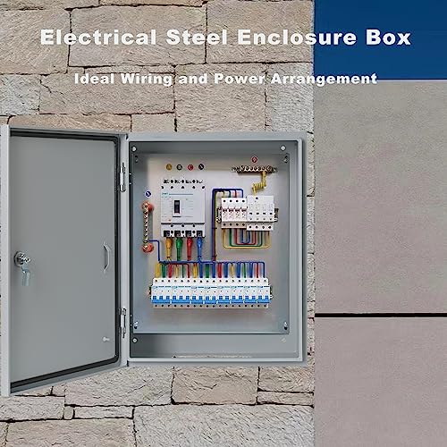 Waterproof Electrical Enclosure 12 x 10 x 6'', Electrical Junction Box with Reinforced Lock, Outdoor Electrical Box Weatherproof - size: 12 x 10 x 6''