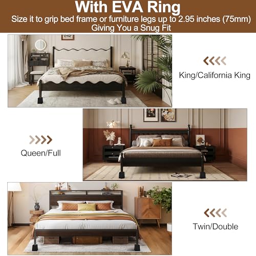 Wooden Bed Risers 5 Inch Heavy Duty, Support 2500 lbs, Black - color: Black, size: 5"H(Inner 4"H)