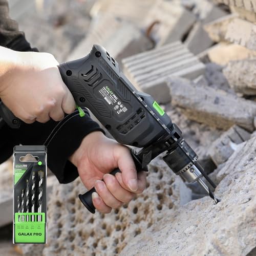 GALAX PRO 4.5Amp 0-3000RPM Corded Hammer Drill with 12 Variable Speed - style: Hammerdrill with 5pcs drill Bit