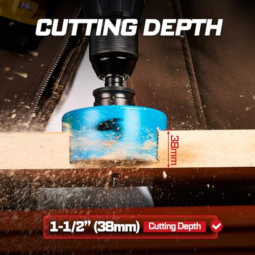 Geinxurn 4 Inch(102mm) Hole Saw, 1PC HSS Bi-Metal Hole Saw Kit with Shark Tooth Hole Cutter for Wood,Drywall, PVC Boards and Thin Metal - color: 1 PCS 4"