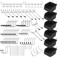Ultimate 121-Piece Pegboard Hooks Set, Pegboard Accessories with Metal Hooks, Durable Peg Board Organizer Accessories, Pegboard Bins, Peg Board Tool Utility Hooks - color: 121 pcs -Black