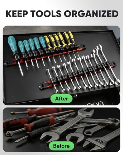 ALOANES Magnetic Screwdriver Organizer 36-Slot Red 3PC for Toolbox - color: Red