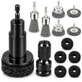 Wheel Hub Cleaning Tool, Brake Rotor Resurfacing Kit - 5 Pads & Coarse Carbon Steel Crimping Wire Wheel Brush, Rust Removal Tool for Car Repair