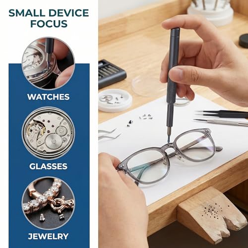 24-in-1 Precision Screwdriver Set, Mini Electronics Repair Tool Kit with Torx Bits, Magnetic Driver & Portable Case for MacBook, Laptop, iPhone, PS5, Xbox, Switch, Glasses, Watch & Ring Doorbell