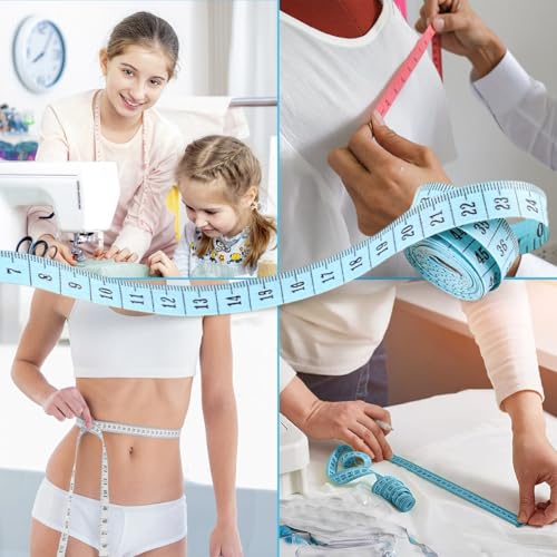 24 Pack Soft Measuring Tape for Sewing - 6 Colors, Dual Scale 60 in/150 cm - color: 24PCS-multicolor