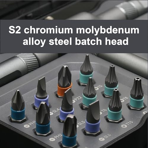 24-in-1 Magnetic Screwdriver Set, DIY Ratchet Screwdriver Set with Detachable Handle, Portable Compact Repair Tool Kit for Furniture Laptop Electronicsv Bicycle - style: 24 in 1