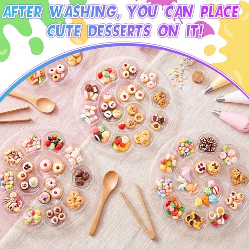 100 Pcs Large Clear Round Paint Tray Palette Disposable Watercolor Palette Acrylic Paint Pallet Color Mixing Tray for Painting Party Oil Watercolor Craft Supplies DIY - style: Round