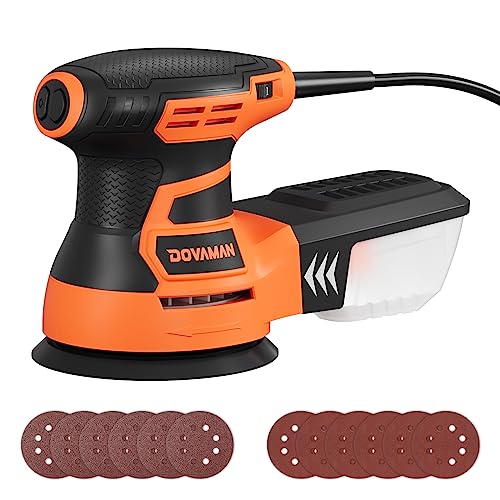 DOVAMAN Orbital Sander, Up to 13000 rpm, 3A Random Orbit Sander, - color: B-orange
