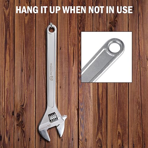 Olympia Tools 24" Adjustable Wrench, Heavy Duty Drop Forged Steel, Chrome Plated, Precision Machined Jaws, Rust Resistant - size: 24-Inch