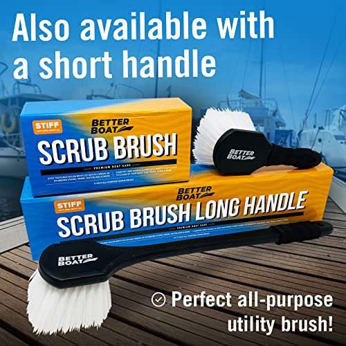 Stiff Hand Scrub Brush, Large Handle Heavy Duty Tire and Wheel Cleaning - style: Long Handle