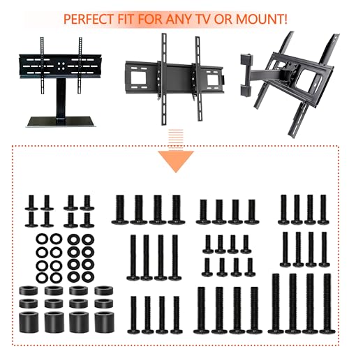 80in TV Mounting Screws,TV Mount Screws,TV Mount Hardware Kit,Black