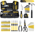 MARTCOLOR 58-Piece Household Tool Set, Yellow Hand Kit with Storage Case - color: Yellow