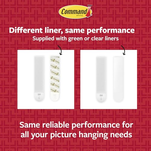 Command Medium Picture Hanging Strips, 5 lb per Strip, 100 Pairs, White - size: 100 Pairs