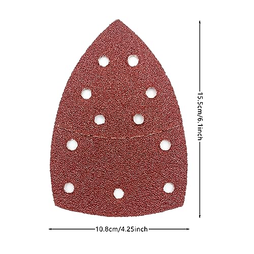 50 PCS Mouse Detail Sander Sandpaper, 40 Grit Palm Sander Sandpaper 11 Holes Hook and Loop Sander Pads Triangular Sanding Sheets Abrasive Sanding Paper for Mouse Sander - size: 40 Grit