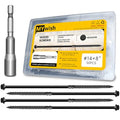 50 Pcs 8 Inch Wood Screws, #14 x 8 Heavy Duty Outdoor Wood Screws Assortment Kit Deck Screws, Black Timber Screws Lag Bolts, Hex Socket Included Hex Head Log Landscaping Black Long Screws By Mywish - size: #14 x 8"