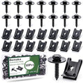 30Pcs M4.2 Automotive Body Bolt & U-Nut Clips Kit, Multipurpose Fender Bolts Body Fastener Clips for Most Cars Bumper Engine Splash Shield - color: Black-M4.2