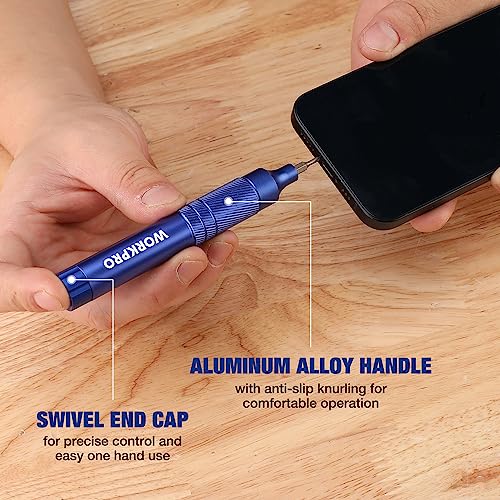 WORKPRO 24 in 1 Multi Bit Mini Screwdriver Set Magnetic, Blue - color: Blue