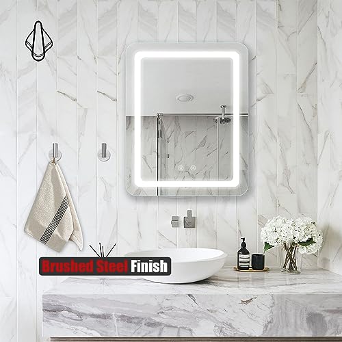 JQK Self Adhesive Towel Hook Brushed, No Drill Stick on Coat Robe Clothes Wall Hook for Bathroom Kitchen Garage 2 Pack, 304 Stainless Steel Brushed Steel, ATH110-BN-P2 - color: Brushed Steel, size: 2 Pack