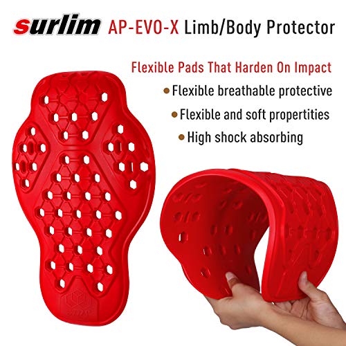 Surlim Back Protector CE Insert Armor Motorcycle Jacket Replacement Pads - size: Back