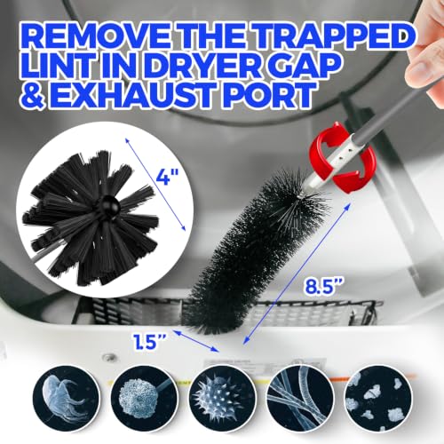 Holikme Dryer Vent Cleaner Kit - 15Ft Flexible Lint Brush for Deep Cleaning - color: Gray, size: 15FT