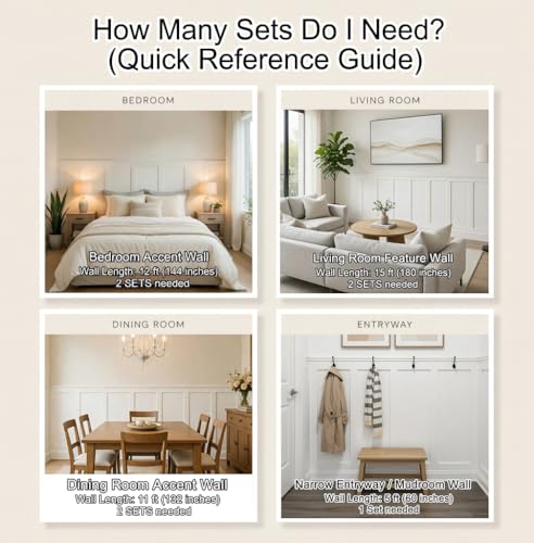 Board and Batten Wall Panel Kit,Paintable Wainscoting Panels Easy Install for Bedroom Living Room Hallway, Covers 94" x 54" Molding Trim Slat with Edge Strip, Paintable White