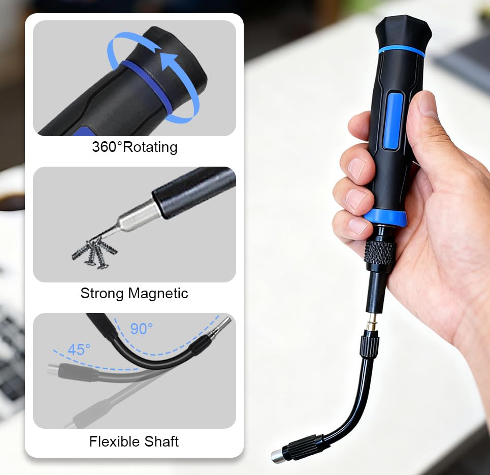152 in 1 Precision Screwdriver Set with Case, Small Magnetic Screwdriver Electronic Toolkit for Computer, Laptop, Game Controller, Glasses, Phone Repair Tool Kit - color: Blue
