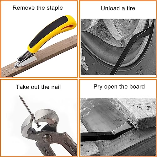 4Pcs Upholstery Staple Remover Tool Set Including 7inch End Cutting Plier,V Tip Tack Puller,U Tip Tack Puller,Staple Remover,Nail Puller Carpet Remover for Furniture Floor Photo Frame - style: 4 PCS