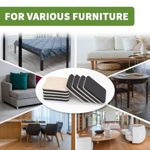 Felt Furniture Sliders for Hardwood Floors 16 PCS, 3 1/2" Beige - size: 16 PCS 3 1/2'' Beige